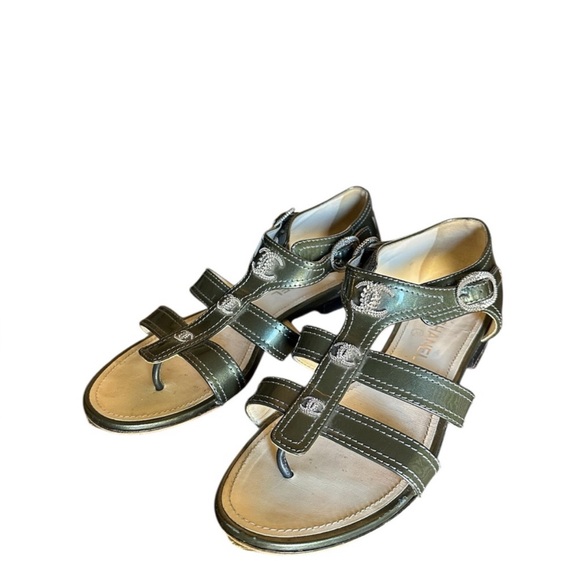 CHANEL Shoes - RARE Chanel iconic logo sandals
RETAIL 995
